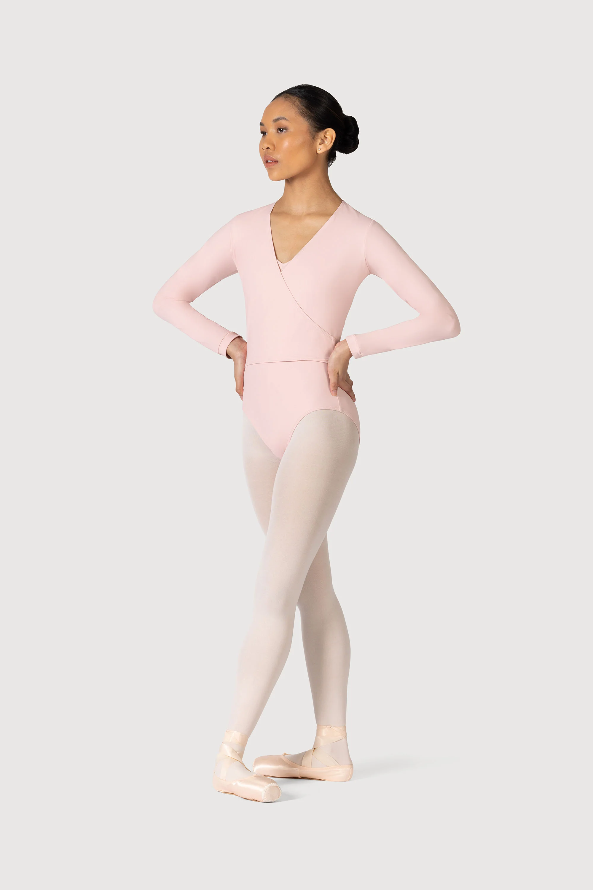 Z0858L - Bloch Overture Crossover Womens Long Sleeve Wrap Top - Image 5