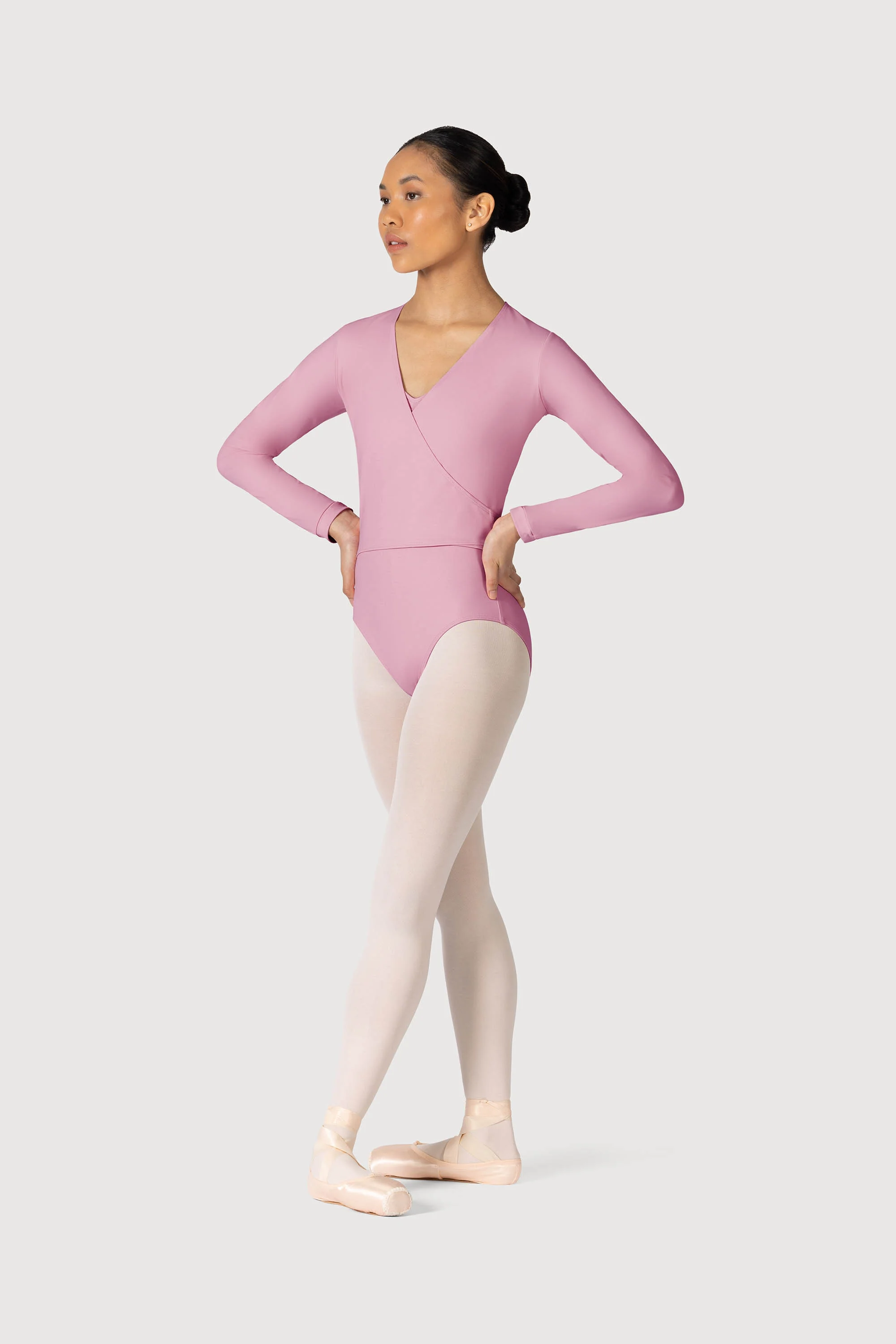 Z0858L - Bloch Overture Crossover Womens Long Sleeve Wrap Top - Image 3