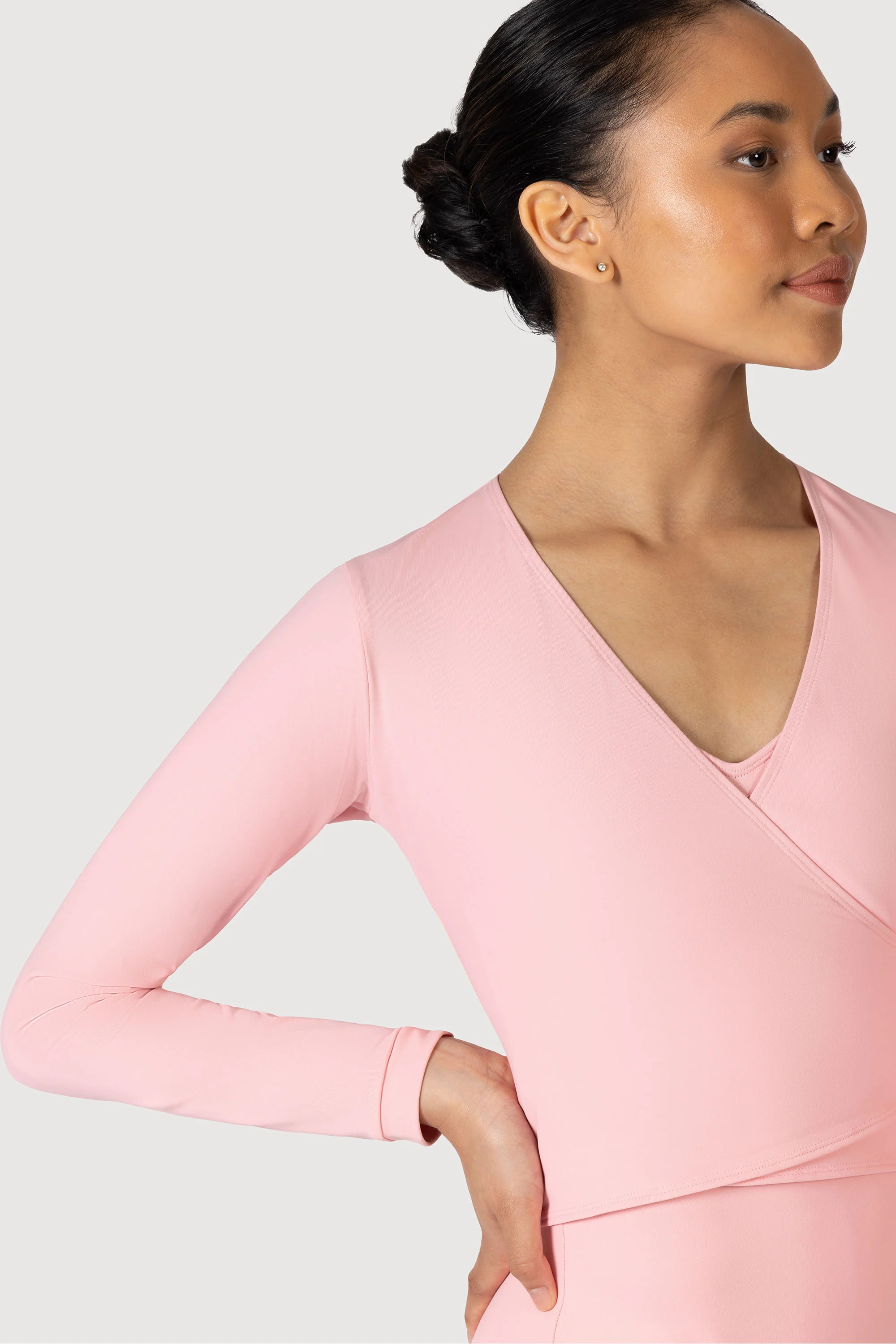 Z0858L - Bloch Overture Crossover Womens Long Sleeve Wrap Top - Image 4