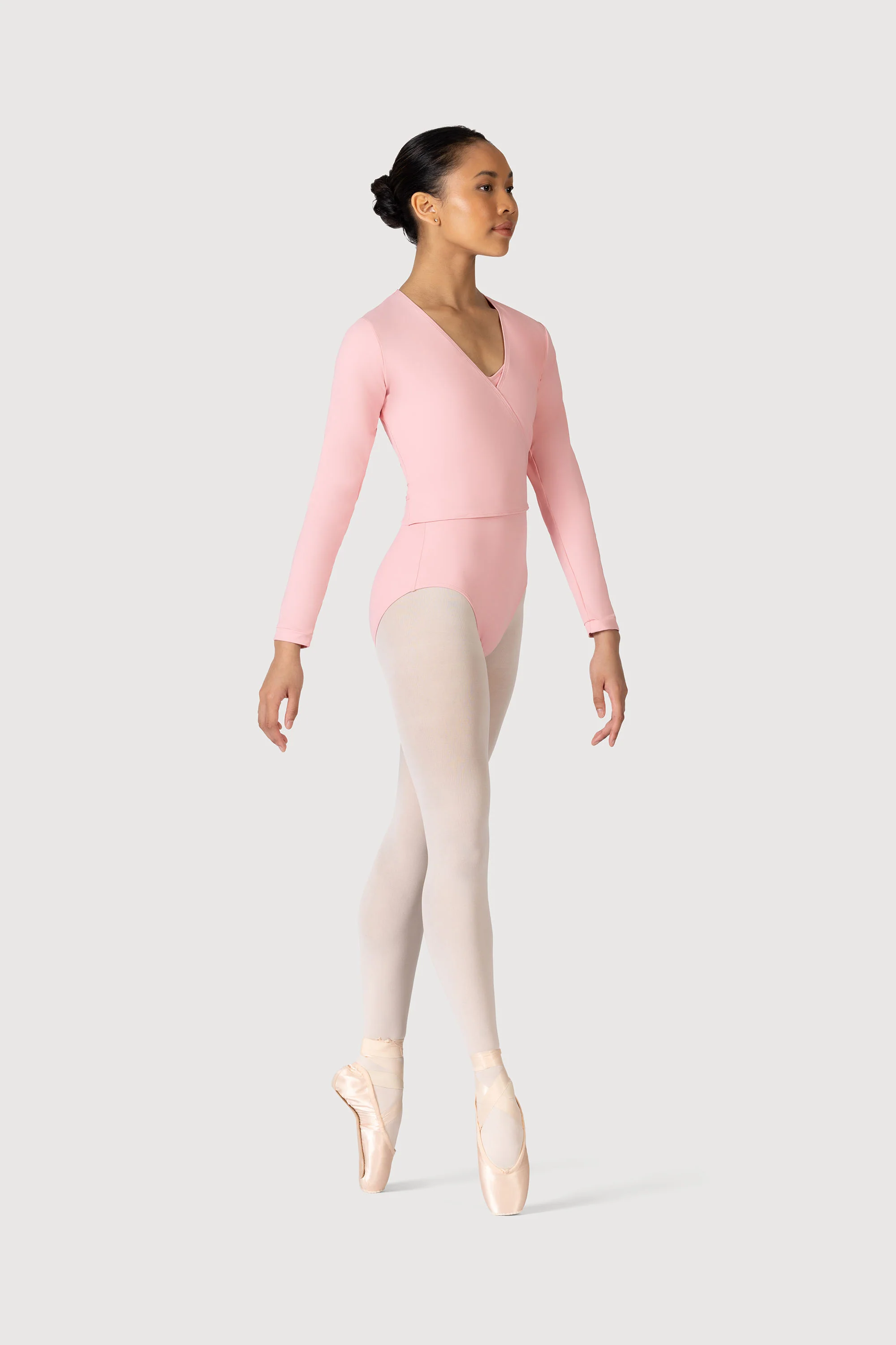 Z0858L - Bloch Overture Crossover Womens Long Sleeve Wrap Top - Image 5