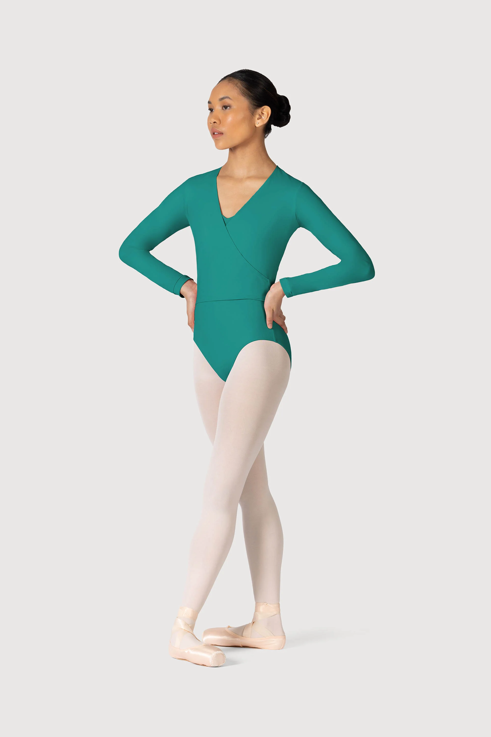 Z0858L - Bloch Overture Crossover Womens Long Sleeve Wrap Top - Image 3