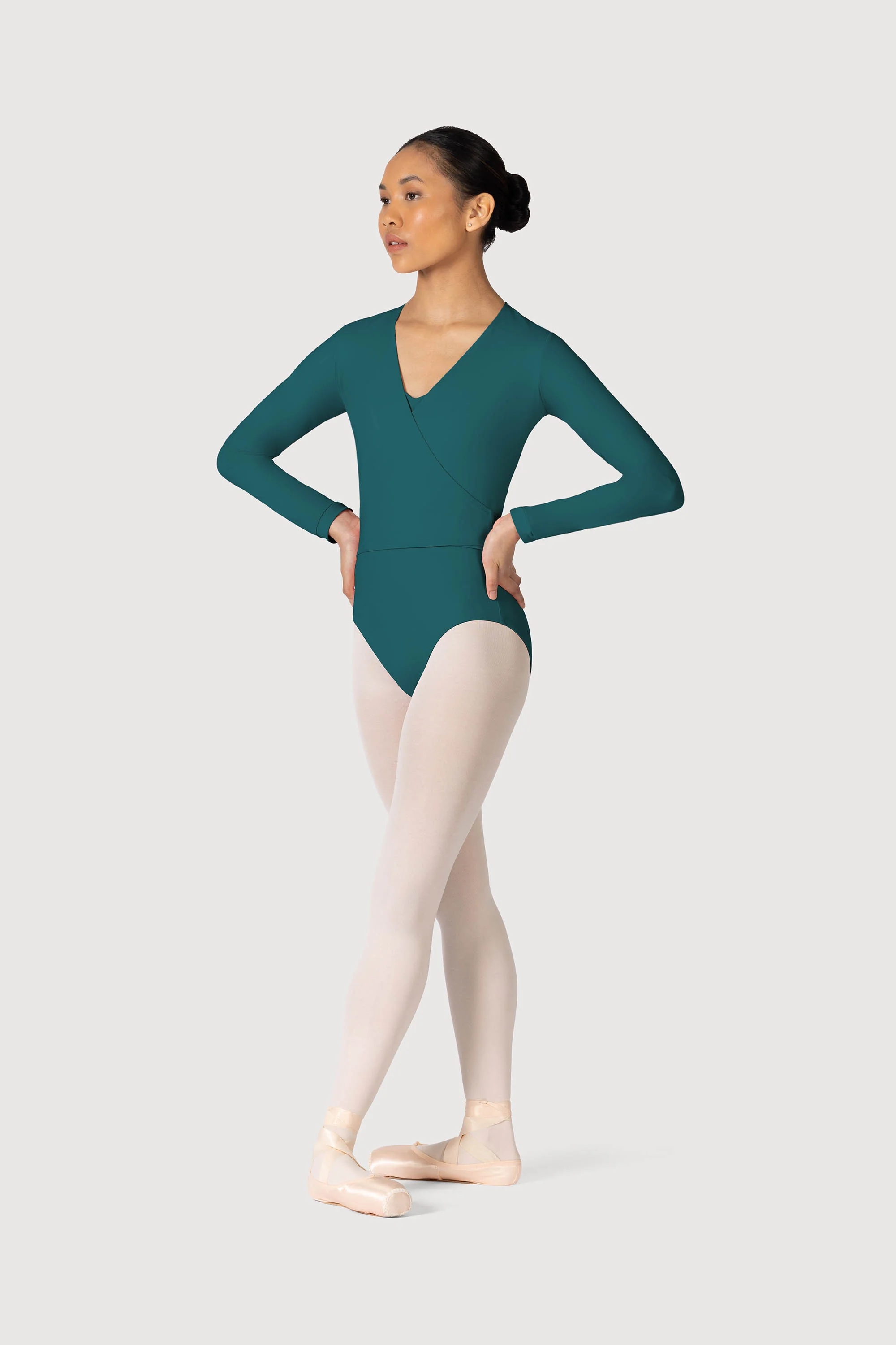 Z0858L - Bloch Overture Crossover Womens Long Sleeve Wrap Top - Image 3