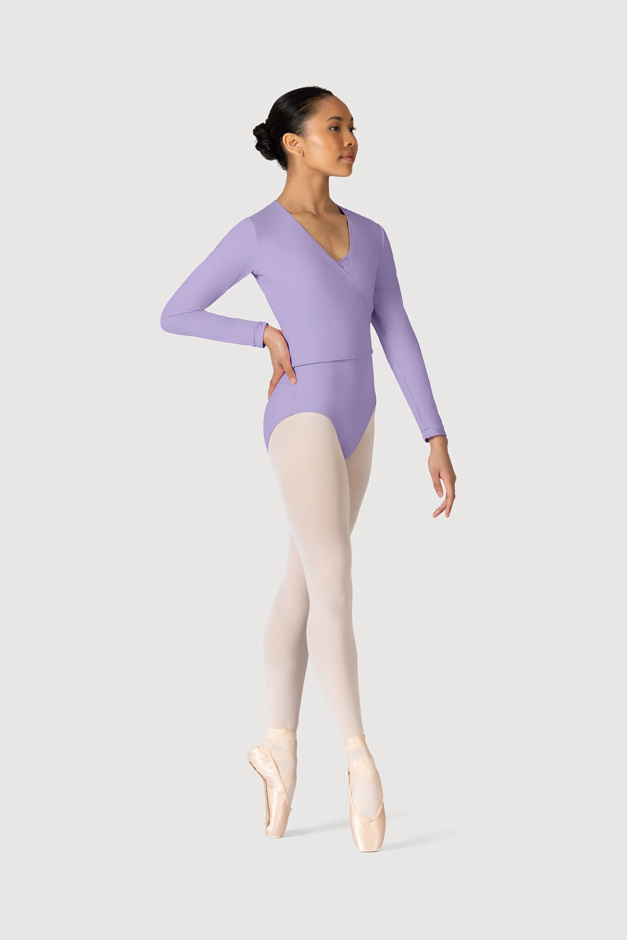 Z0858L - Bloch Overture Crossover Womens Long Sleeve Wrap Top - Image 5
