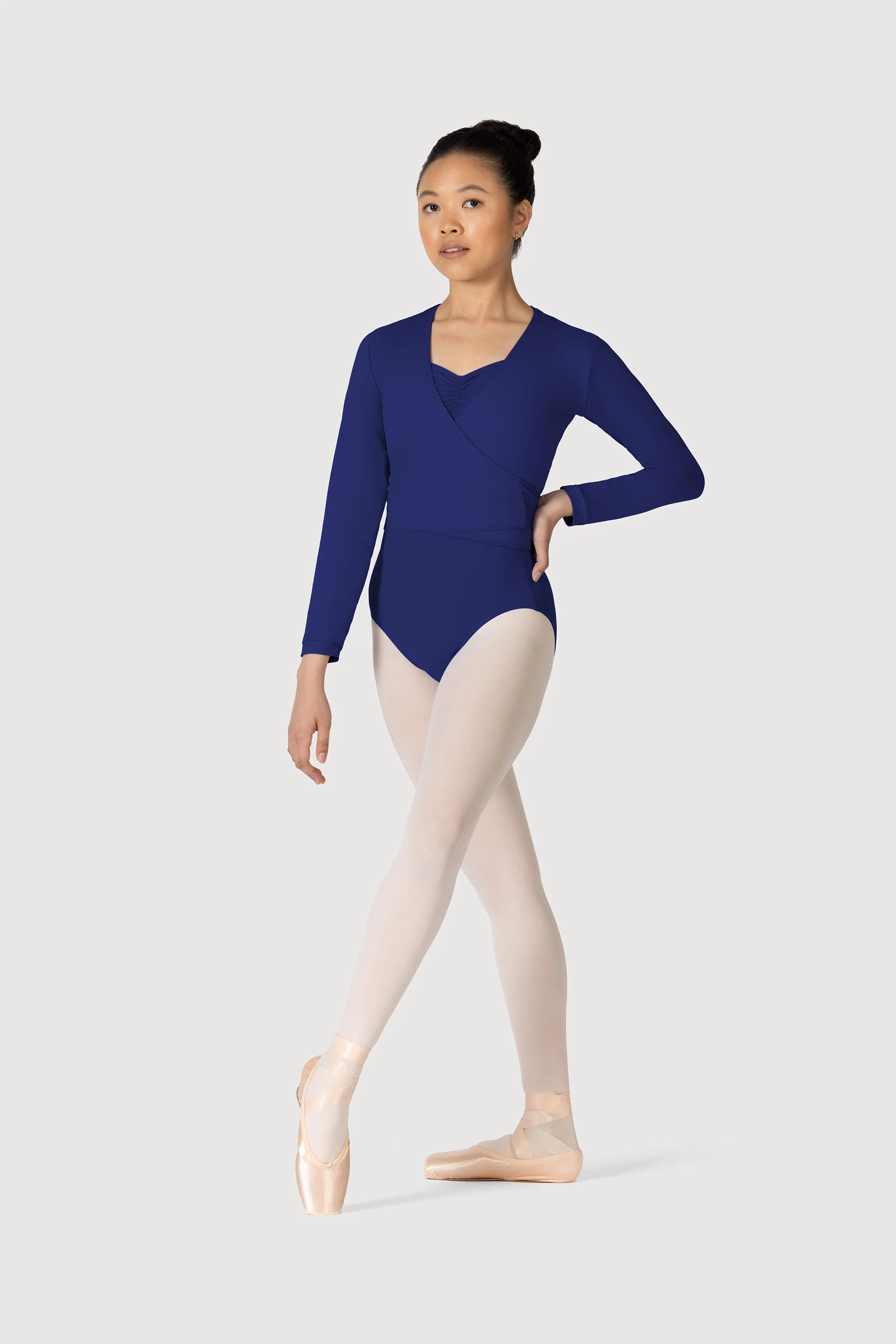 Z0858L - Bloch Overture Crossover Womens Long Sleeve Wrap Top - Image 4
