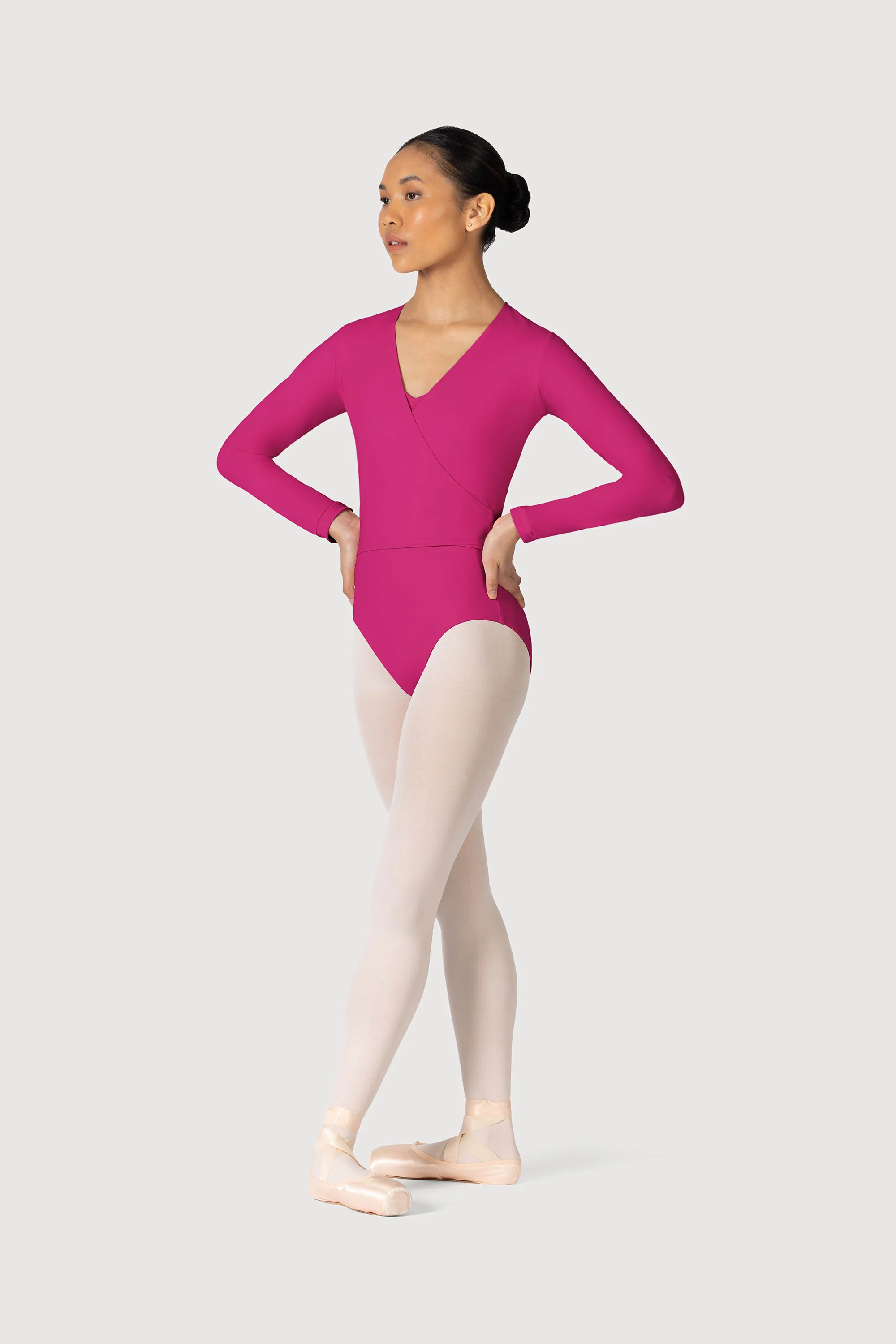 Z0858L - Bloch Overture Crossover Womens Long Sleeve Wrap Top - Image 3
