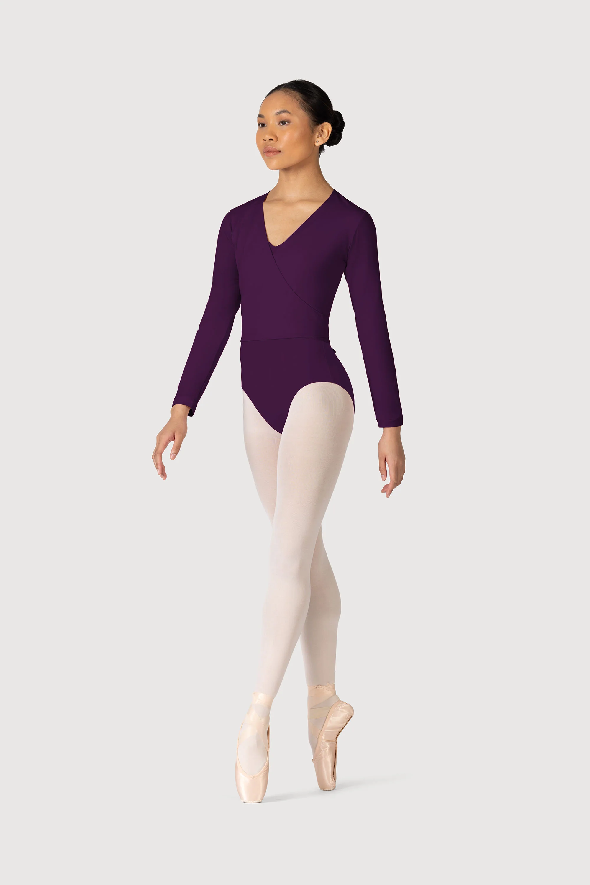 Z0858L - Bloch Overture Crossover Womens Long Sleeve Wrap Top - Image 3