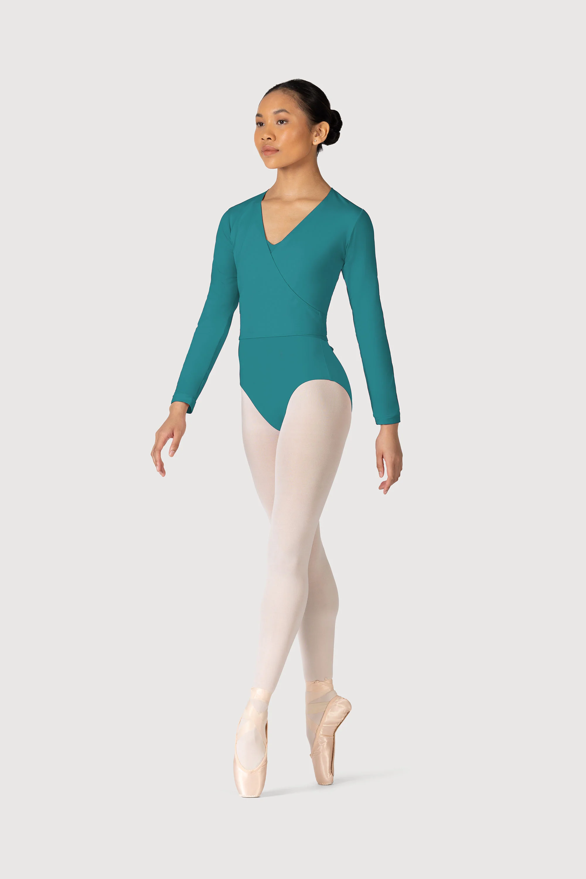 Z0858L - Bloch Overture Crossover Womens Long Sleeve Wrap Top - Image 3