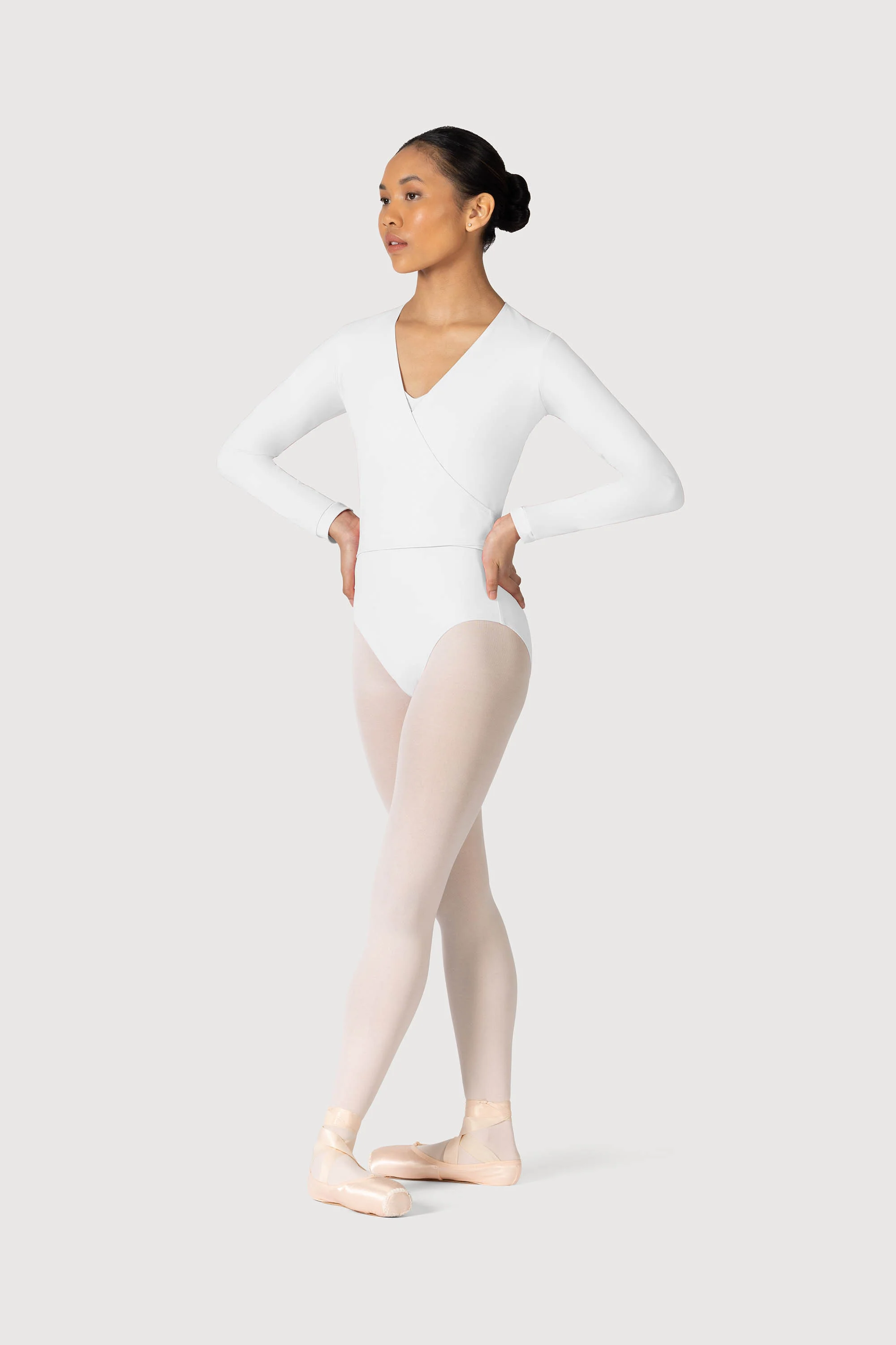 Z0858L - Bloch Overture Crossover Womens Long Sleeve Wrap Top - Image 3