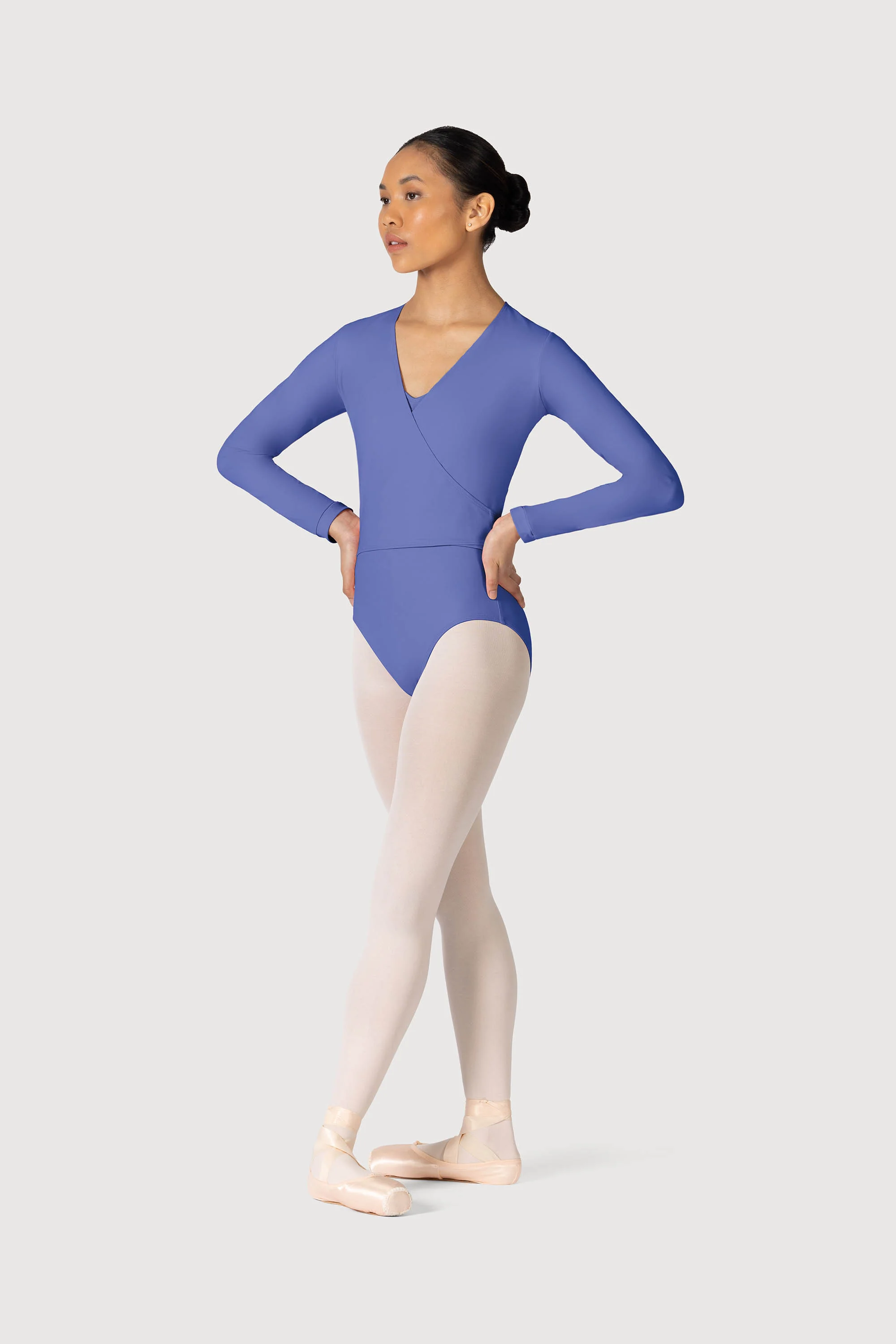 Z0858L - Bloch Overture Crossover Womens Long Sleeve Wrap Top - Image 3