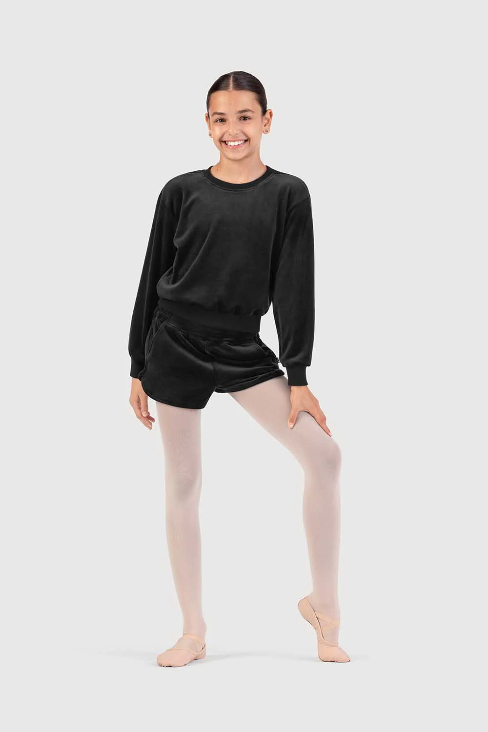Z530016G - Bloch Lily Girls Velvet Crew Jumper - Image 3