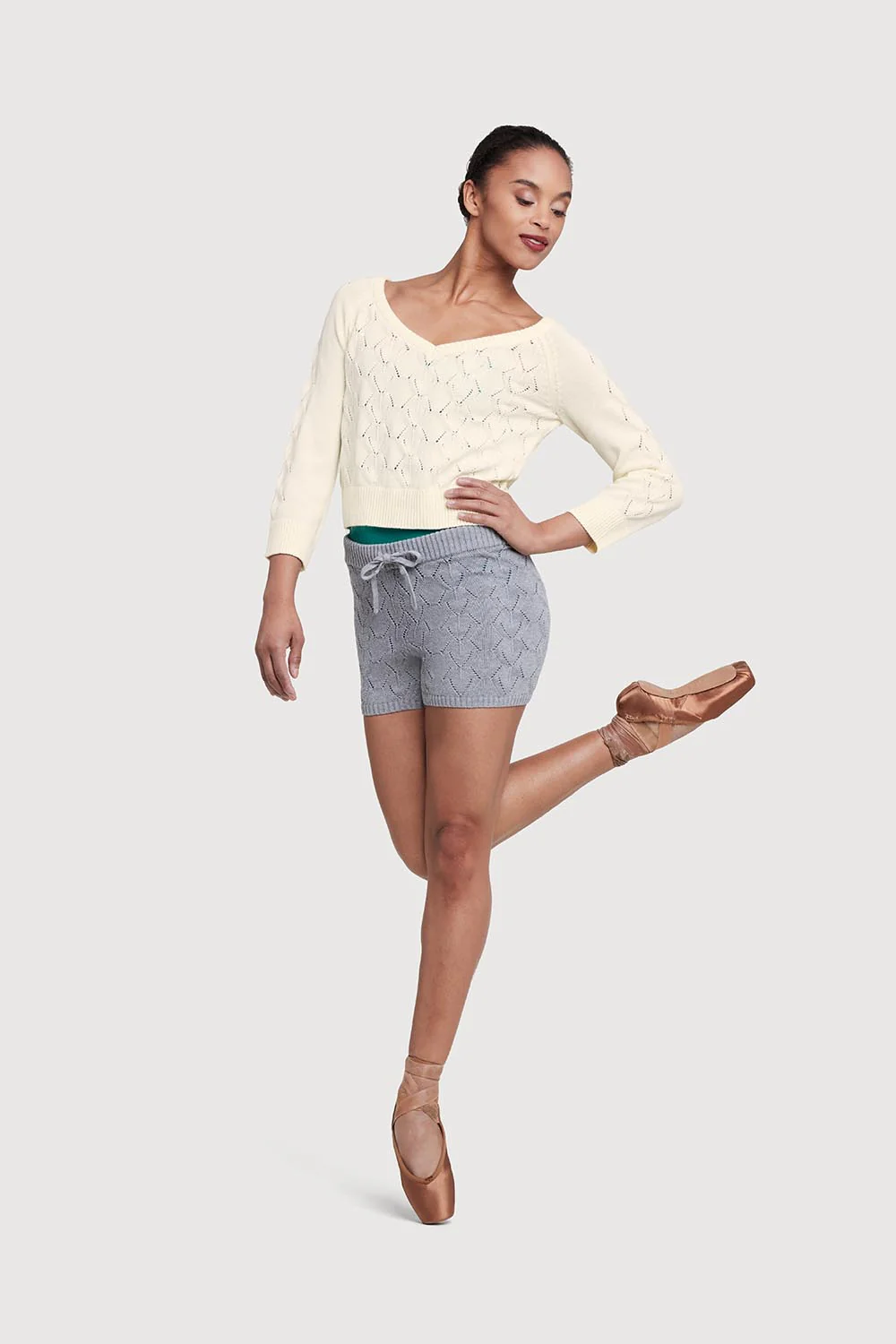 Z55206 - Bloch Viola Diamond Knit Womens 3/4 Sleeve Sweater - Image 3