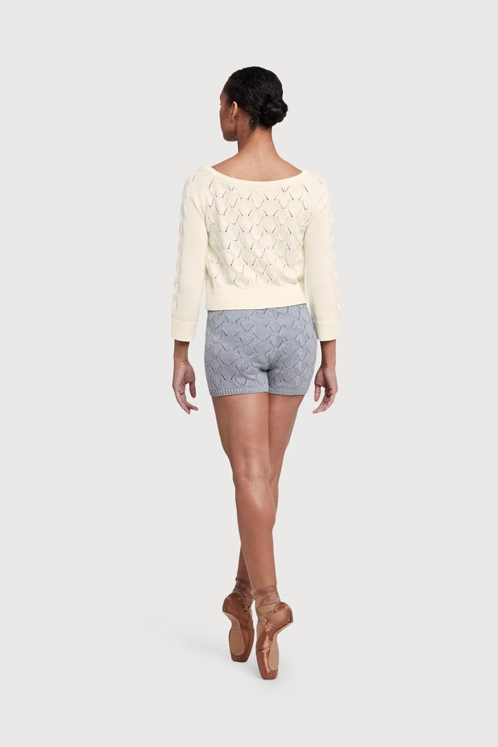 Z55206 - Bloch Viola Diamond Knit Womens 3/4 Sleeve Sweater - Image 4