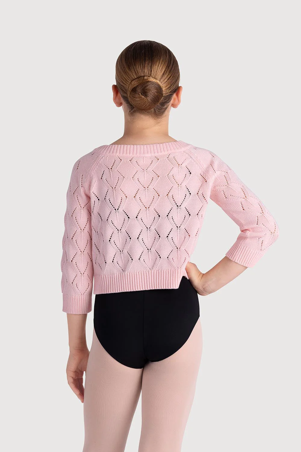 Z55256G - Bloch Soraya Diamond Knit Girls 3/4 Sleeve Sweater - Image 2