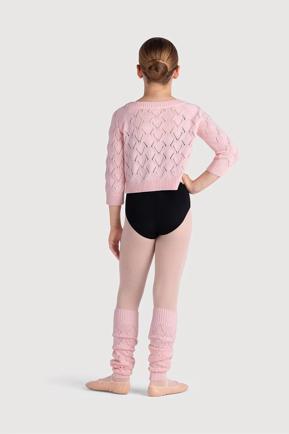 Z55256G - Bloch Soraya Diamond Knit Girls 3/4 Sleeve Sweater - Image 4