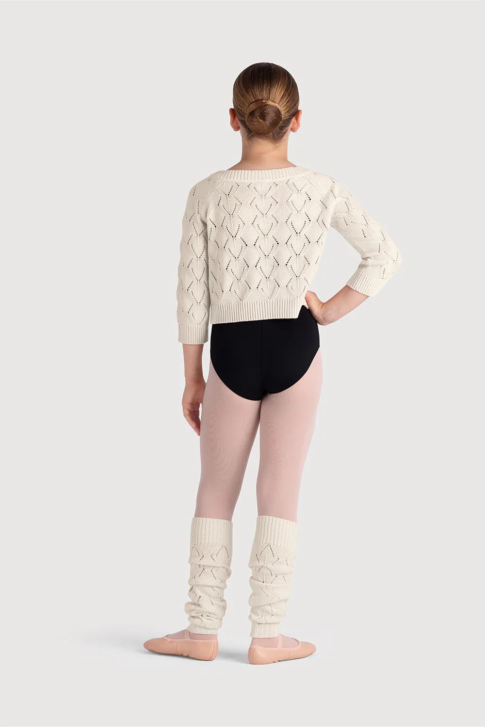 Z55256G - Bloch Soraya Diamond Knit Girls 3/4 Sleeve Sweater - Image 4