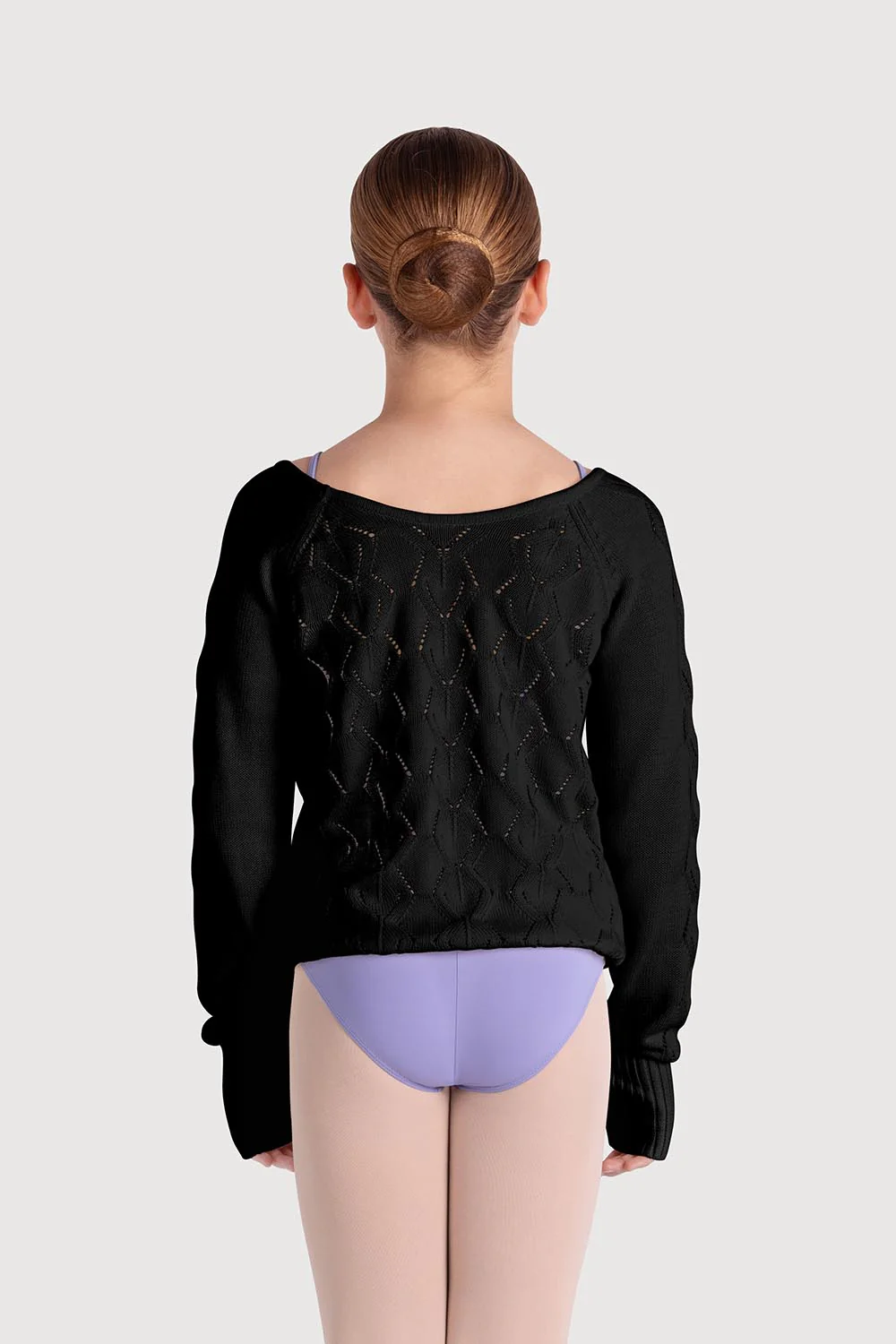 Z55269G - Bloch Amaya Diamond Knit Girls Long Sleeve Sweater - Image 2