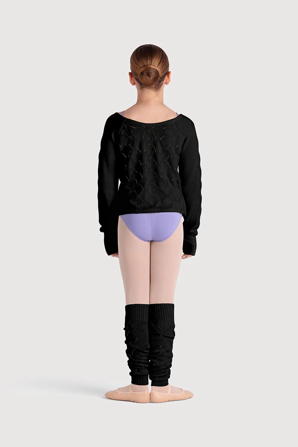 Z55269G - Bloch Amaya Diamond Knit Girls Long Sleeve Sweater - Image 4