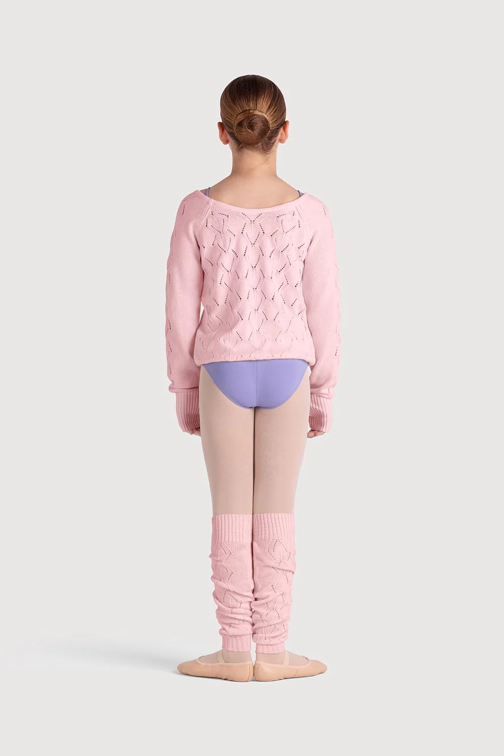 Z55269G - Bloch Amaya Diamond Knit Girls Long Sleeve Sweater - Image 4