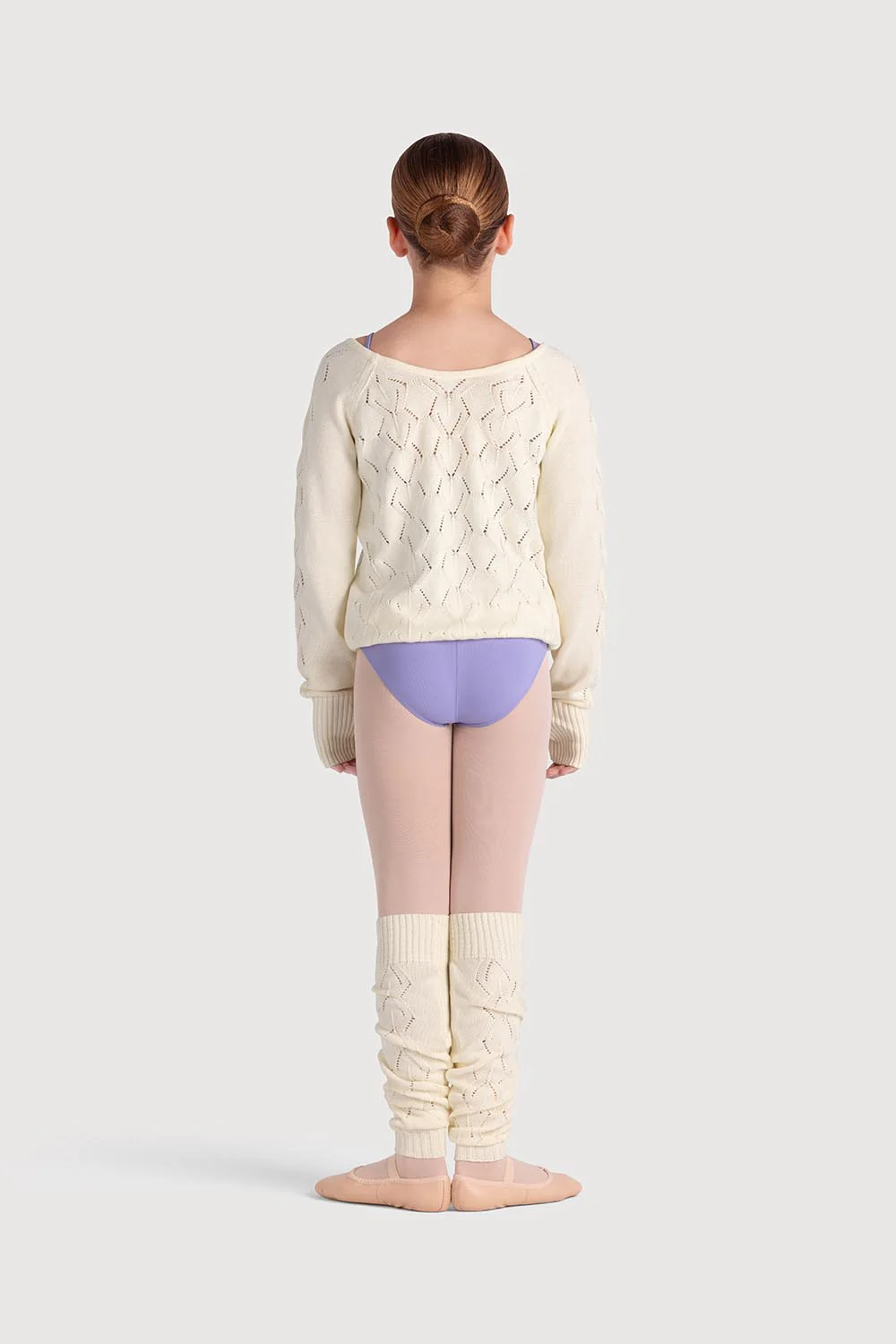 Z55269G - Bloch Amaya Diamond Knit Girls Long Sleeve Sweater - Image 4