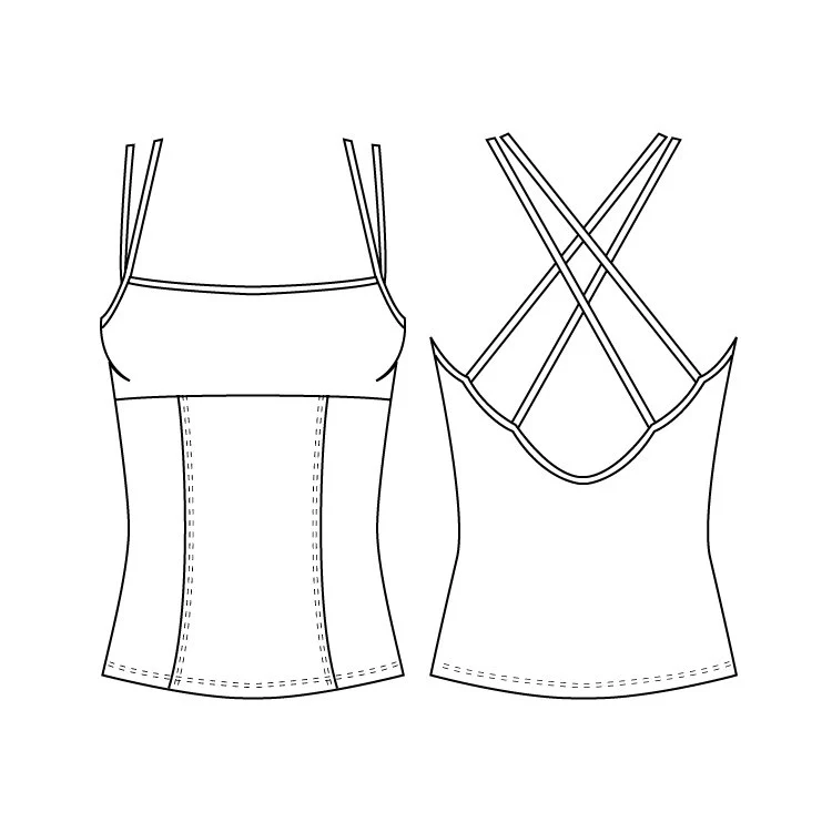 ZF5817 - Bloch Double Cross Womens Cami - Image 3