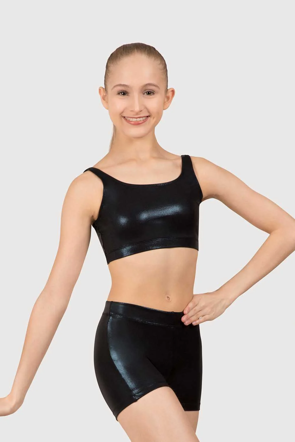 ZL5111 - Leo Basic Foil Tank Crop Top