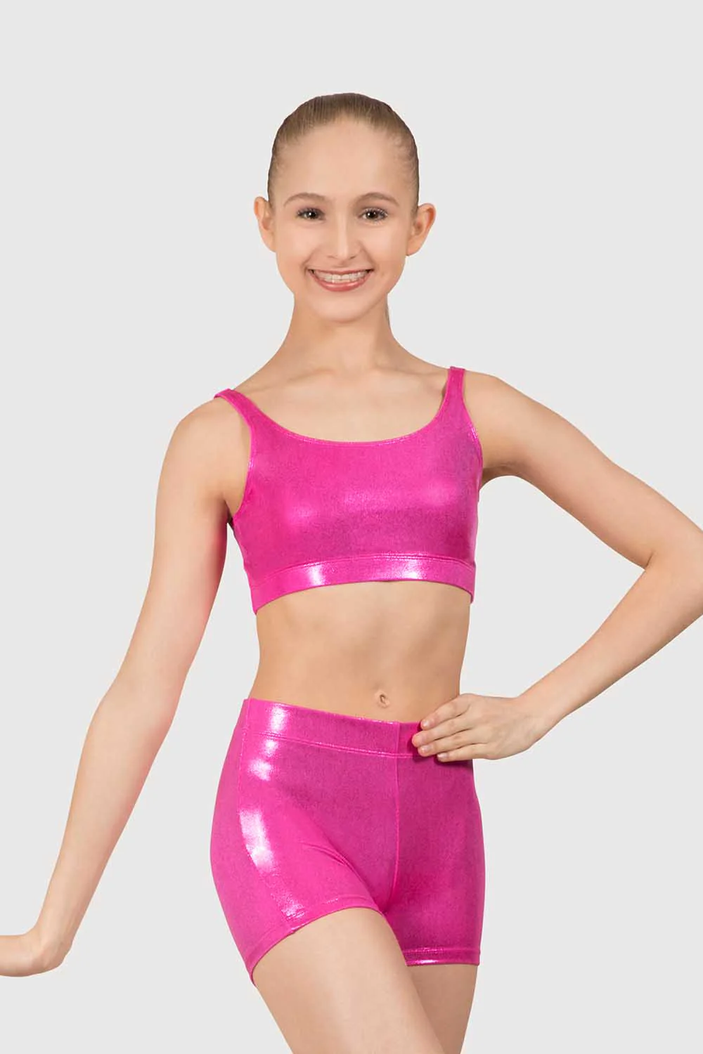 ZL5111 - Leo Basic Foil Tank Crop Top
