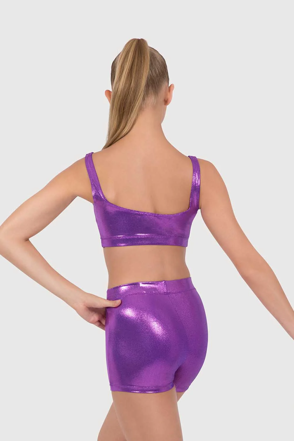ZL5111 - Leo Basic Foil Tank Crop Top - Image 2