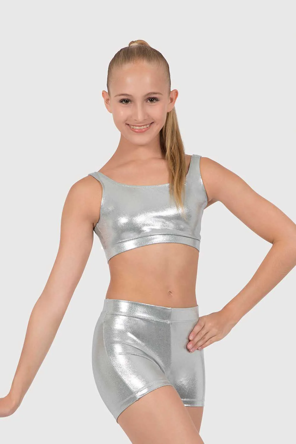 ZL5111 - Leo Basic Foil Tank Crop Top