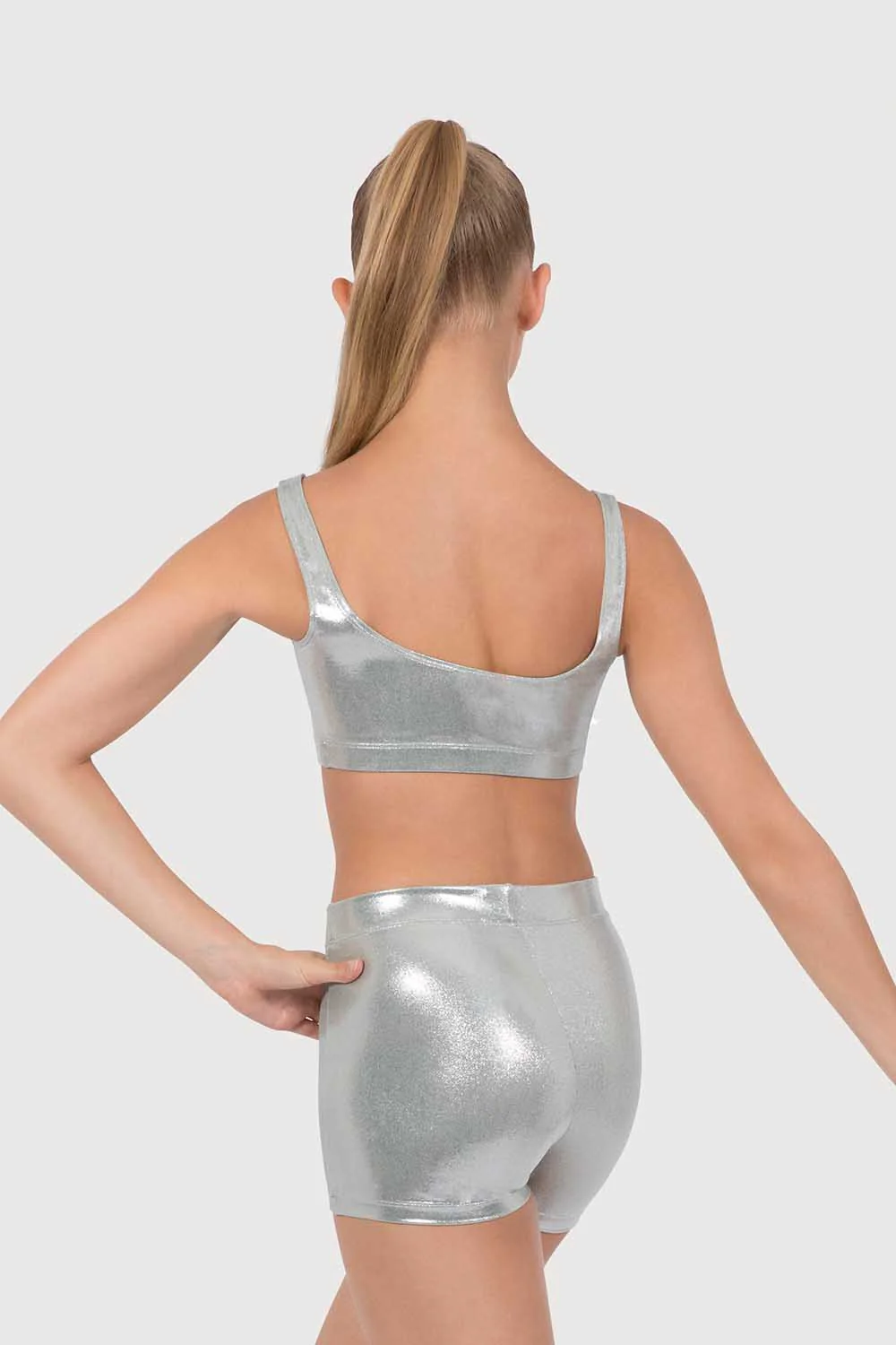 ZL5111 - Leo Basic Foil Tank Crop Top - Image 2