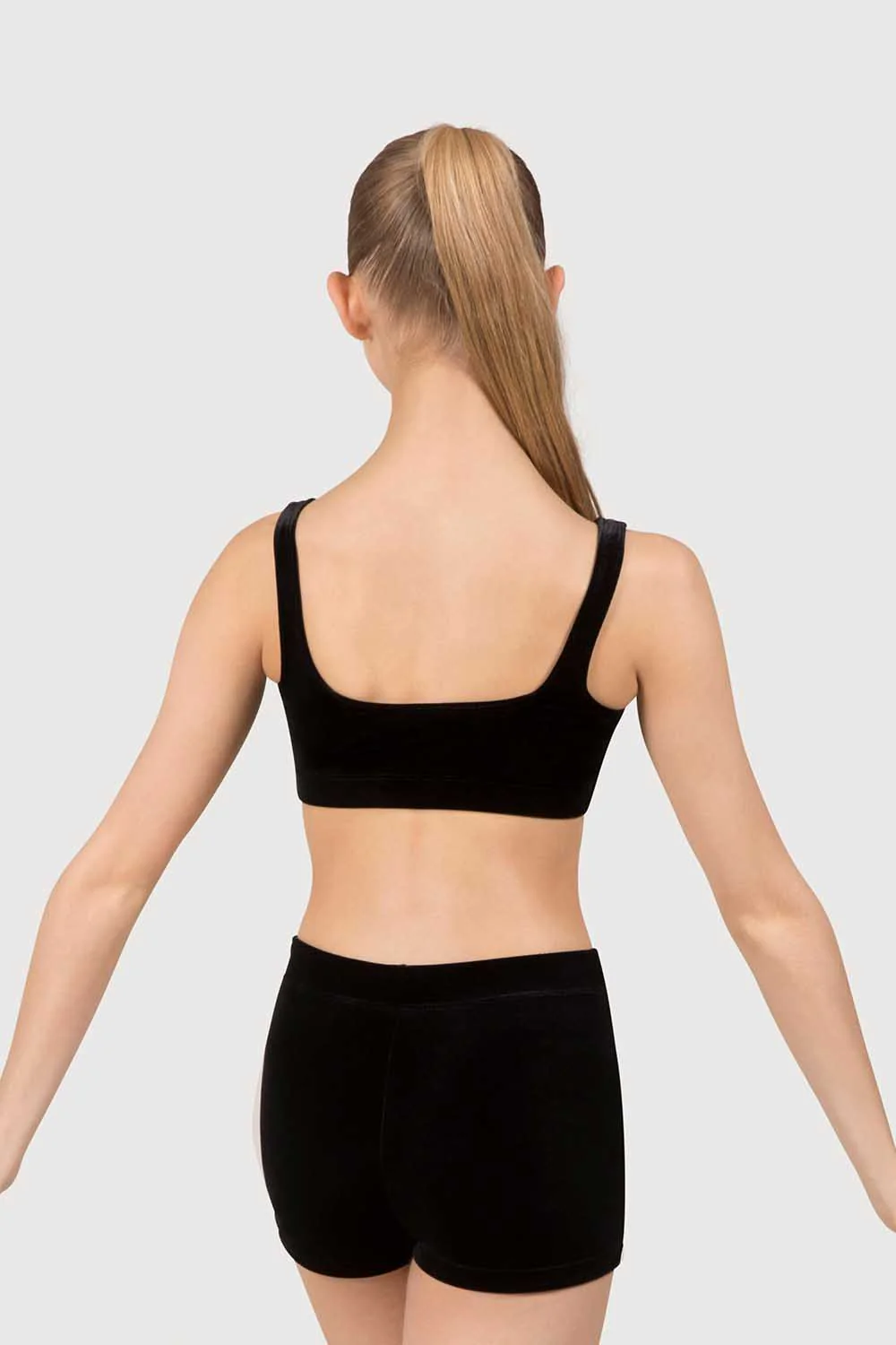 ZL5115 - Leo Basic Velvet Scoop Neck Tank Crop Top - Image 2
