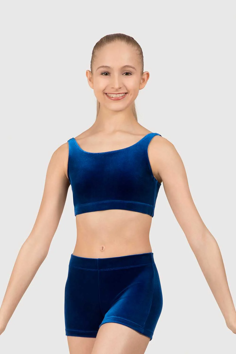 ZL5115 - Leo Basic Velvet Scoop Neck Tank Crop Top