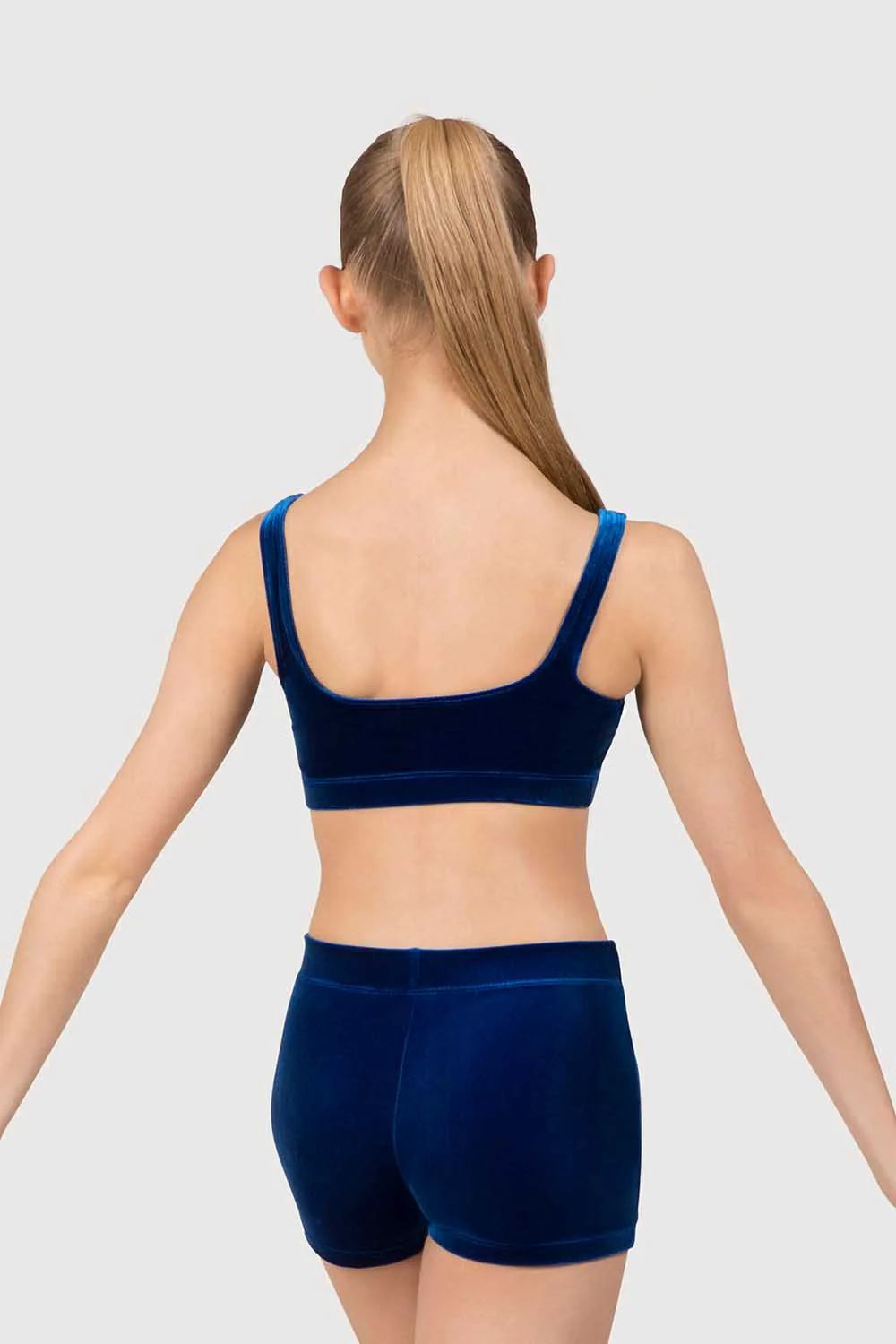 ZL5115 - Leo Basic Velvet Scoop Neck Tank Crop Top - Image 2